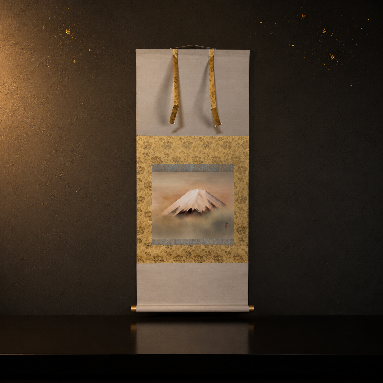 「富士図」岸野 田(表具)/ 岸野 圭(作画)/Mount Fuji Den Kishino (Mounting) / Kei Kishino (Painting)