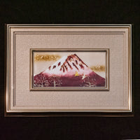 Shippo Cliosonnne Enamel artpanel "Red Fuji in a flying design"