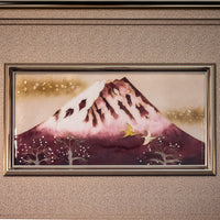 Shippo Cliosonnne Enamel artpanel "Red Fuji in a flying design"