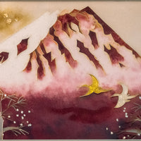 Shippo Cliosonnne Enamel artpanel "Red Fuji in a flying design"
