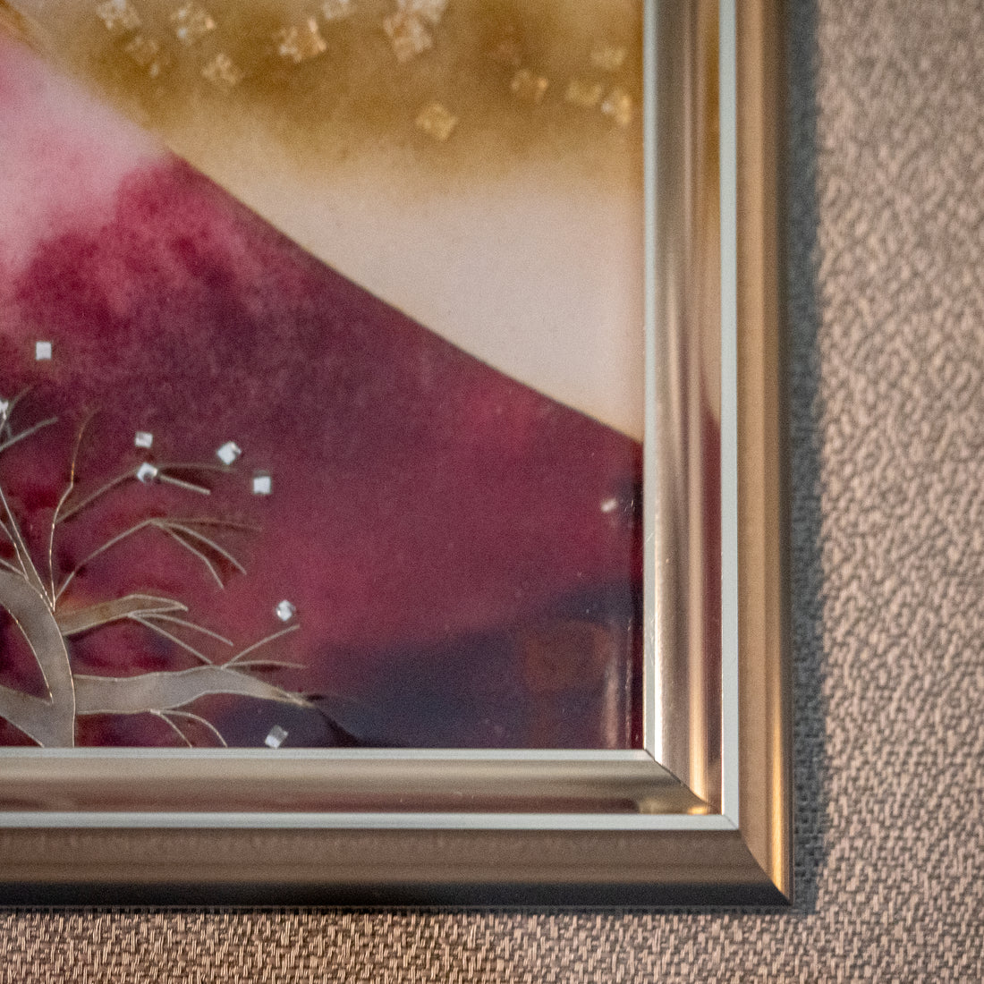 Shippo Cliosonnne Enamel artpanel "Red Fuji in a flying design"