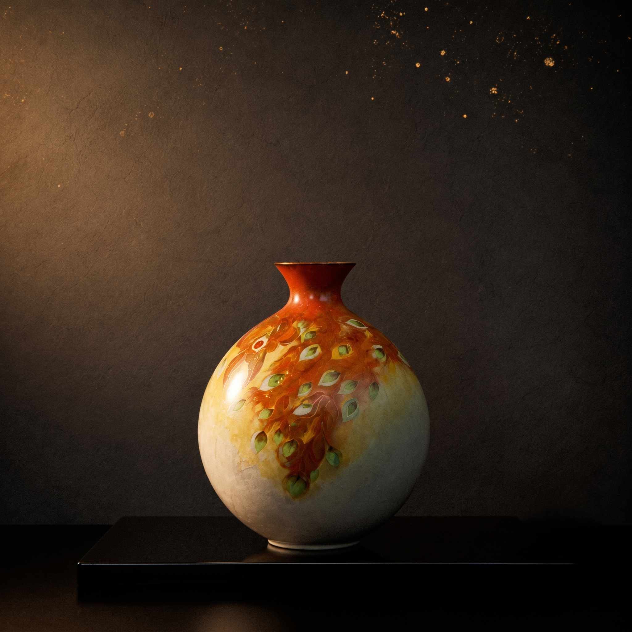 七宝花瓶「火の鳥」/Cloisonné Vase "Firebird"